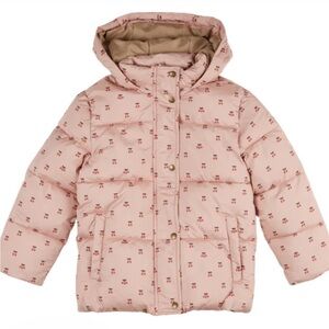 Emile et Ida Hooded Pink Cherry Down Jacket size 6T